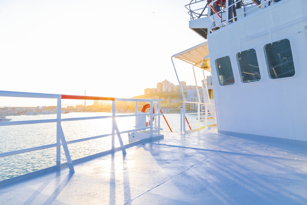 Ship deck Blue cargo shipment by Alessia Rollo